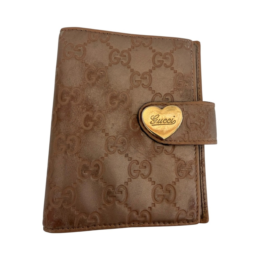 Gucci GG Monogram Leather Agenda Planner w/ Heart Logo 4 x 5.5, Inserts + Pencil - Picture 2 of 8